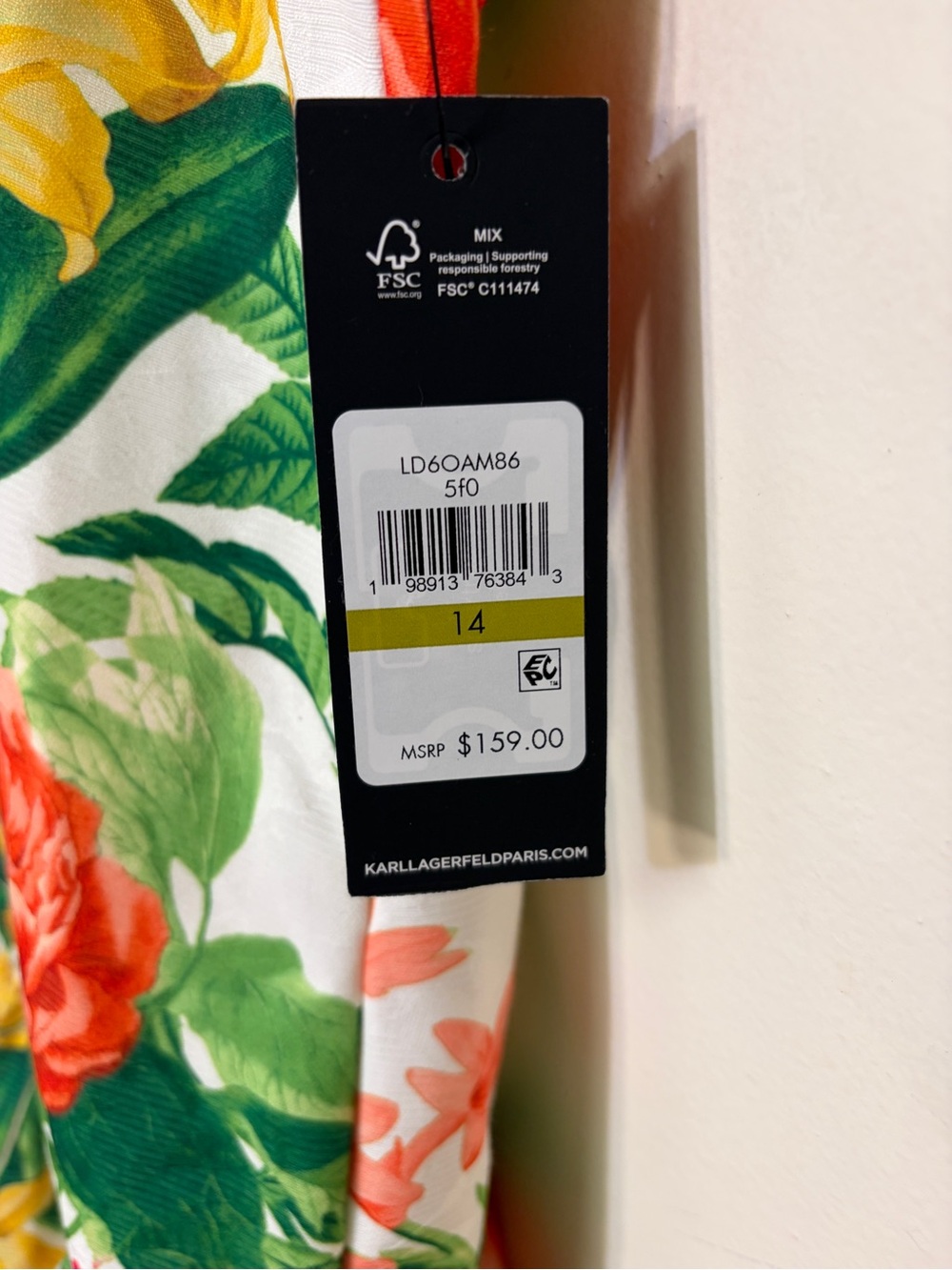 Karl Lagerfeld Women's Floral Halter Dress in White, Yellow, Pink, Green Size 14 - Picture 6 of 14